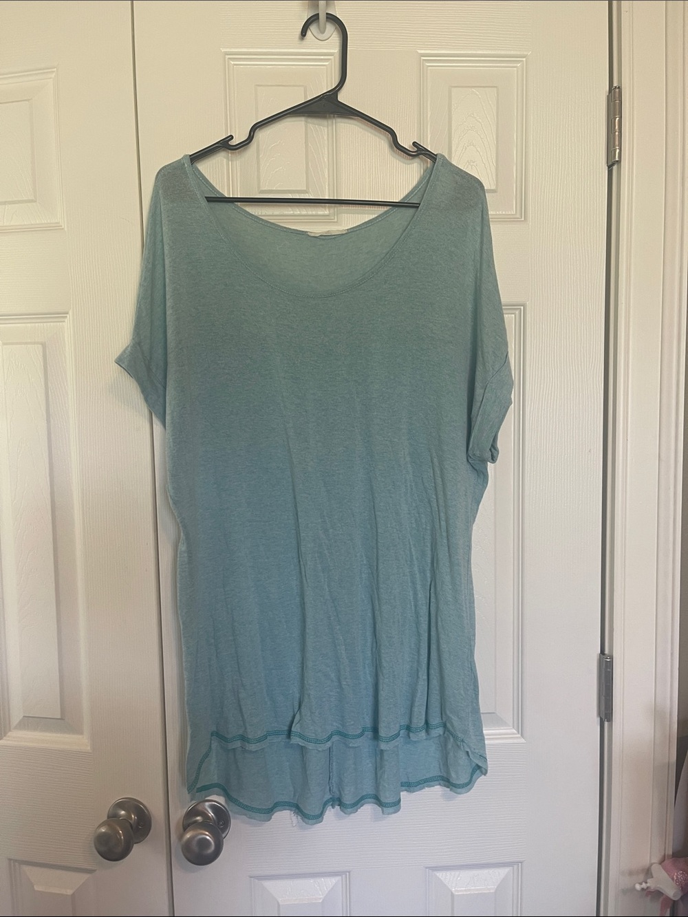 Oversized teal shirt